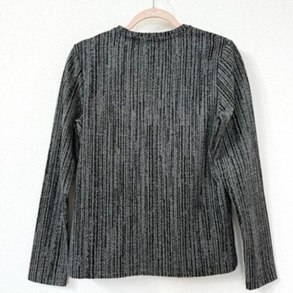 SAINT + SOFIA Textured Knit Long Sleeve Top Black White Sustainable Size 8 - Picture 5 of 5